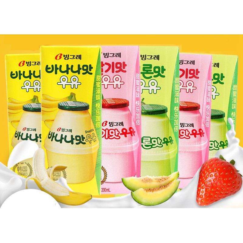 1 Hộp Sữa Binggrae hoa quả Hàn Quốc chính hãng hộp 200ml | BigBuy360 - bigbuy360.vn