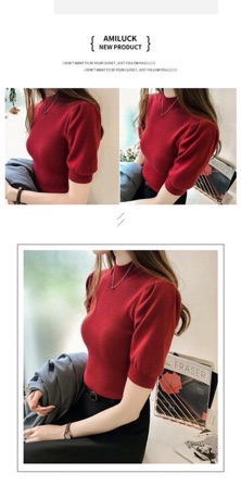 Áo len cộc tay nữ