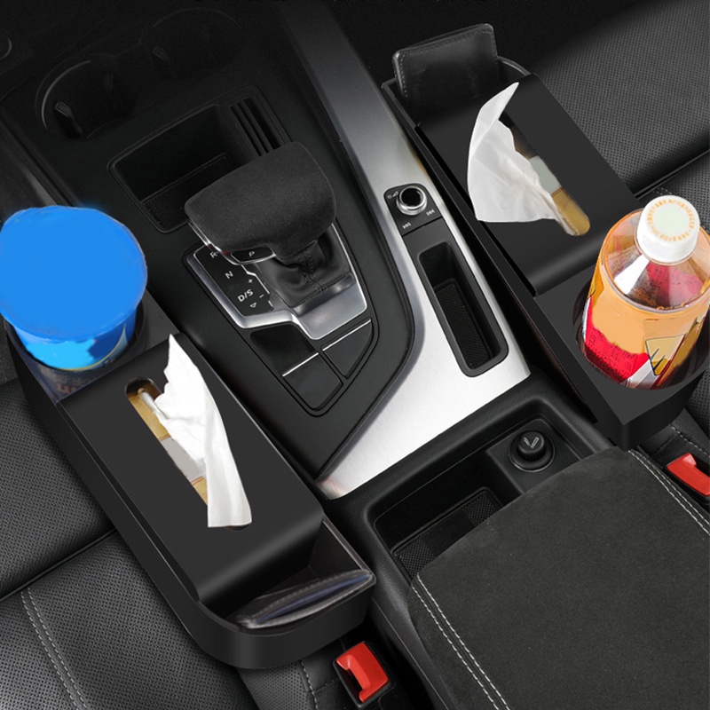 Hộp đựng đồ BLALION gắn khe hở ghế ngồi xe hơi 3 trong 1 có giá giữ điện thoại và cốc nước đa năng