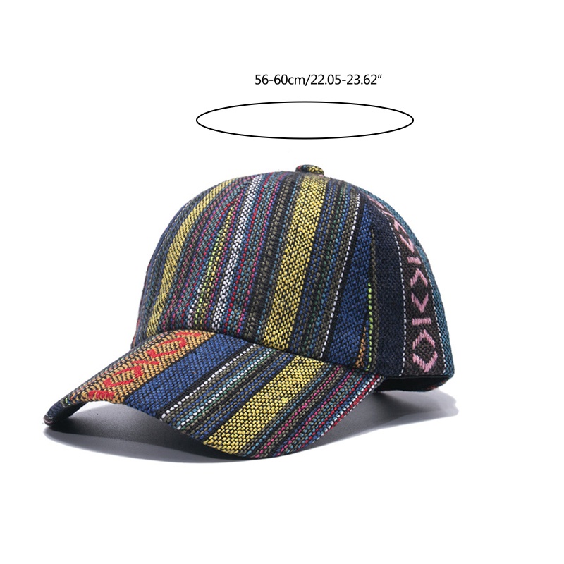 Mũ Lưỡi Trai Họa Tiết Hình Học Kẻ Sọc Phong Cách Boho Cổ Điển Thời Trang
