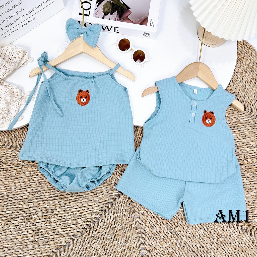 Đồ bộ cho bé 7 đến 16 kg vải muslin TTR238 TTR243 - bộ quần áo trẻ em vải đũi xốp xinh xắn TTR42