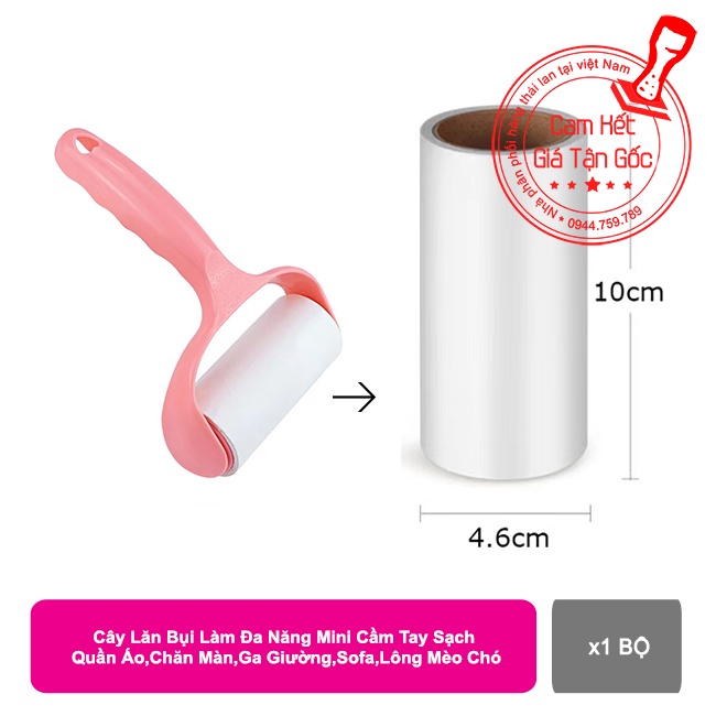 Cây Lăn Bụi Làm Đa Năng Mini Cầm Tay Sạch Quần Áo,Chăn Màn,Ga Giường,Sofa,Lông Mèo Chó