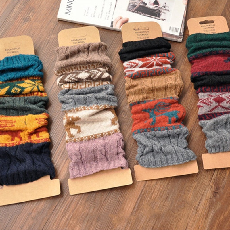 Youyo Vớ Dệt Kim Giữ Ấm Chân Họa Tiết Bông Tuyết Tuần Lộc Giáng Sinh Mùa Đông Cho Nữ Cuf