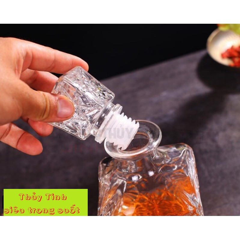 [ VIPShop ] Vỏ Bình Thủy Tinh Đựng Rượu 750ml, Chai Đựng Rượu Pha Lê Đẳng Cấp, CTT-03 | BigBuy360 - bigbuy360.vn