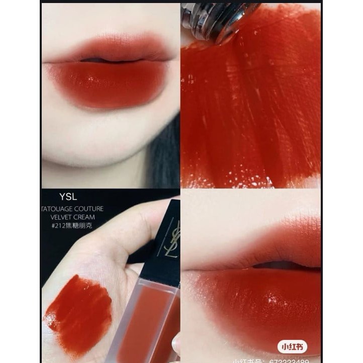 son kem YSL 212 đỏ cam đất