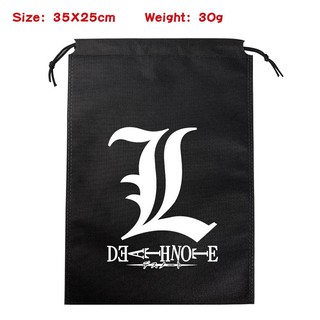 Túi Dây Rút Vải Không Dệt Họa Tiết Death note Phong Cách Đường Phố Đơn Giản Cho Nam Và Nữ