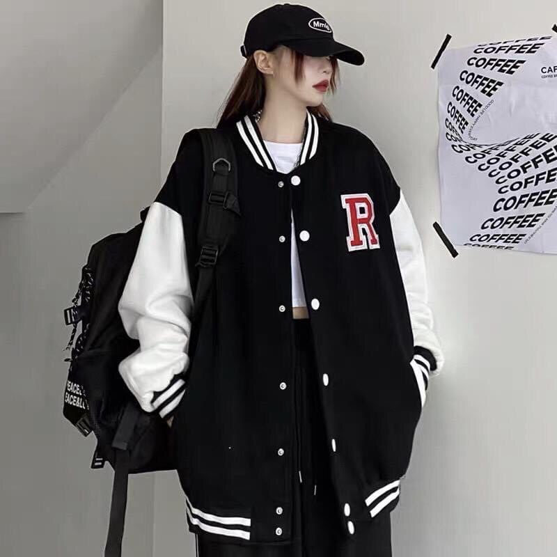 Áo khoác nỉ bomber thêu chữ unisex - Bomber raysoran unisex