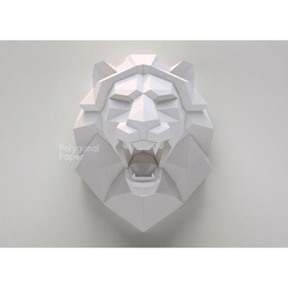 Bộ kit Mô hình giấy 3D Đầu Sư tử học vẽ hình họa, trang trí nhà cửa, shop thời trang