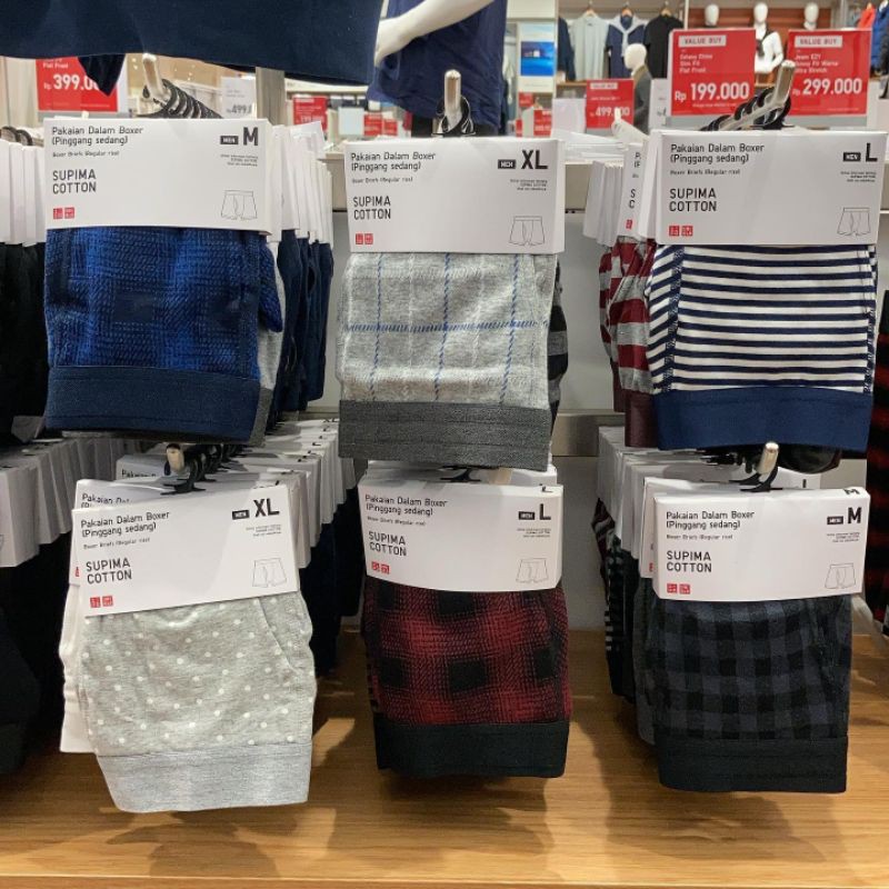 Uniqlo Quần Lót Boxer In Chữ Supima Cá Tính Cho Nam