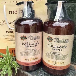Cặp gội xả #mefaso collagen siêu mềm mượt-phục hồi tóc hư tổn