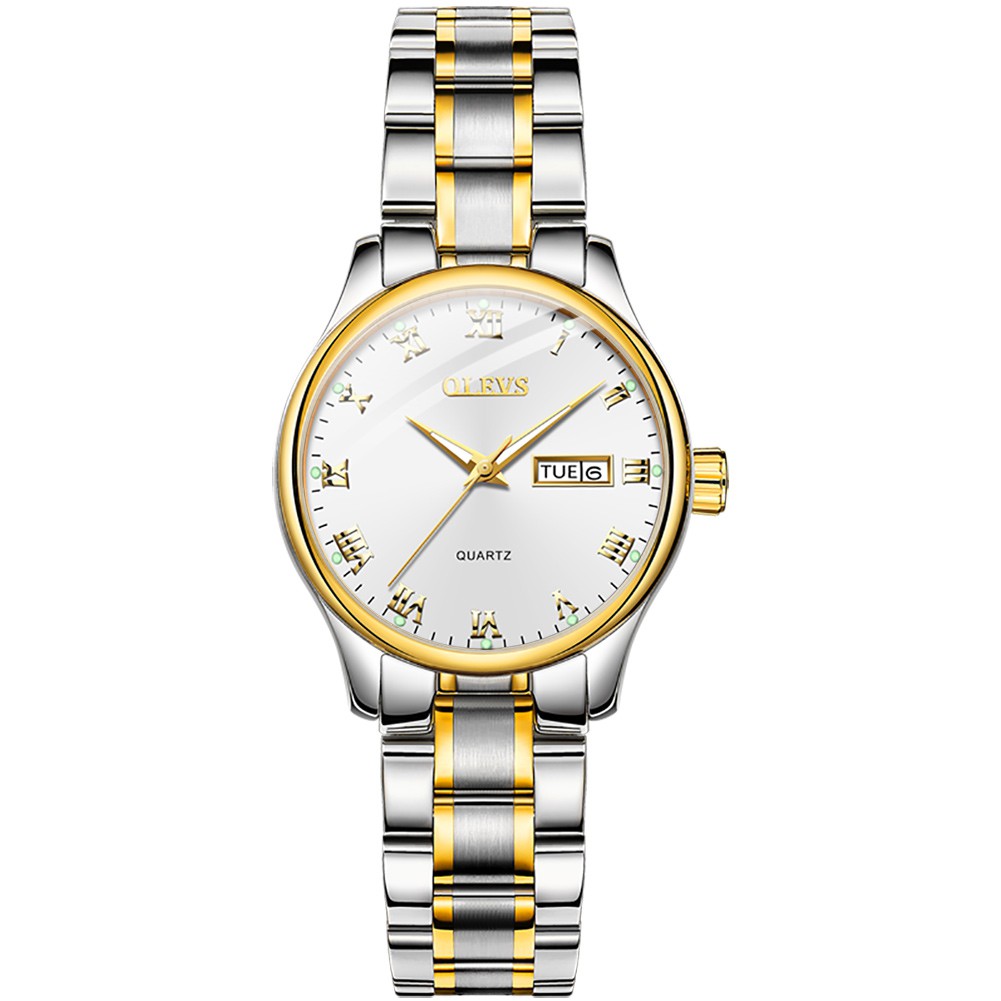 OLEVS 5568 Watch Women Leather Strap Genuine Waterproof Calendar Luminous Small Dial Elegant Fashion