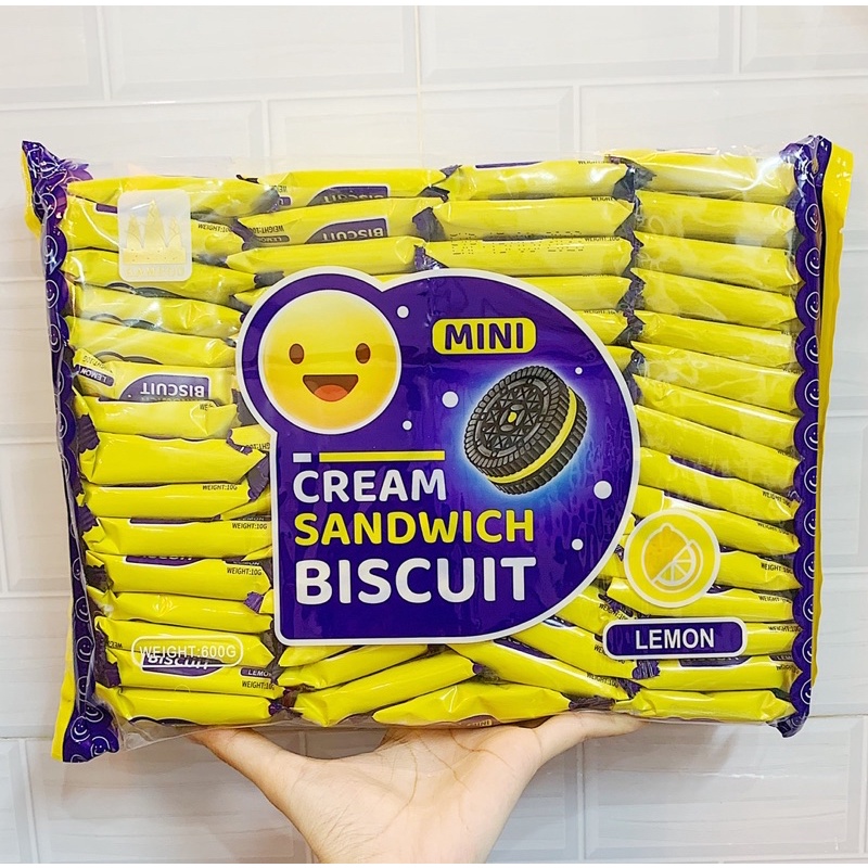 BÁNH QUY MINI KẸP KEM CREAM SANDWICH BISCUIT 4 VỊ 600GR  CÓ BÁN THÙNG