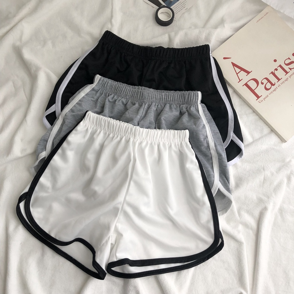 Quần đùi viền 3 màu NM Closet chất thun co dãn dáng ngắn năng động trẻ trung măc ở nhà, đi chơi, đi tâp