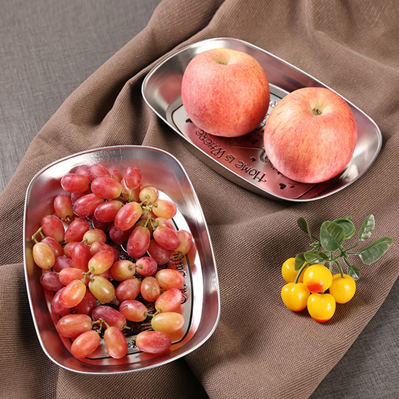 Đĩa Kim Loại Mạ Thiếc Đựng Trái Cây Khô Bánh Kẹo Phong Cách vintage