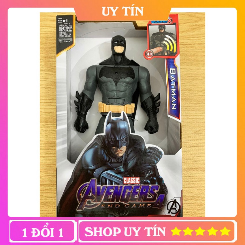 Đồ Chơi Mô Hình Batman - Người Dơi Nhựa Đặc Cao 30cm Có Đèn Led Đỏ Và Phát Nhạc - BiBiTOY