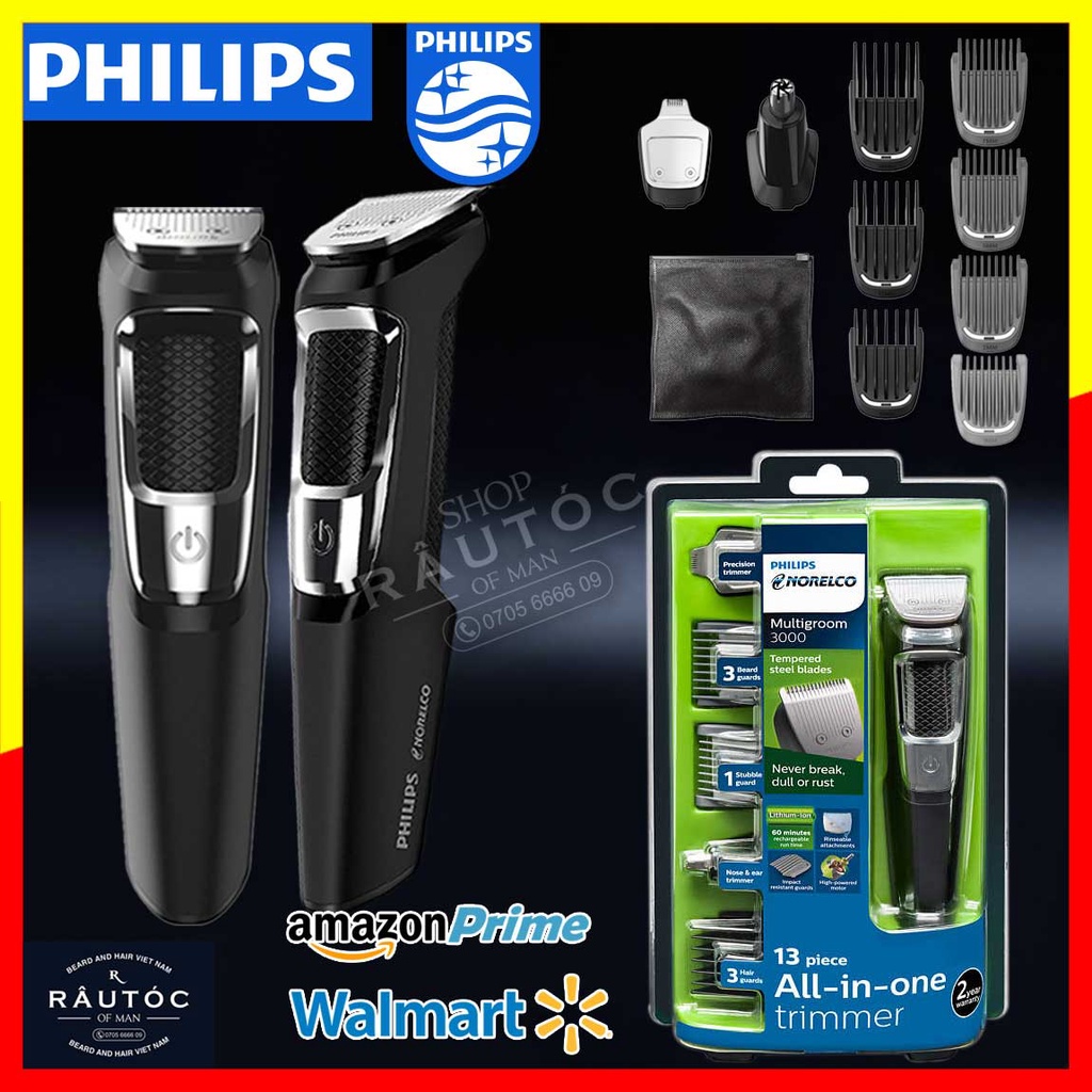 Tông Đơ Philips Norelco Multigroom 3000, 5000, 7000 đa năng Giúp Cắt Tỉa Râu, Tóc, Lông Mũi
