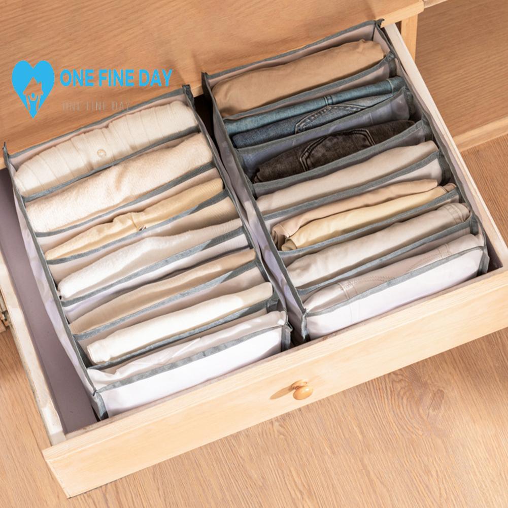 Hộp Đựng Quần Áo Chia Ngăn Chất Liệu Vải Lưới Có Thể Xếp Chồng Và Giặt Sạch Tiện Lợi Trong Tủ Quần Áo H5M0