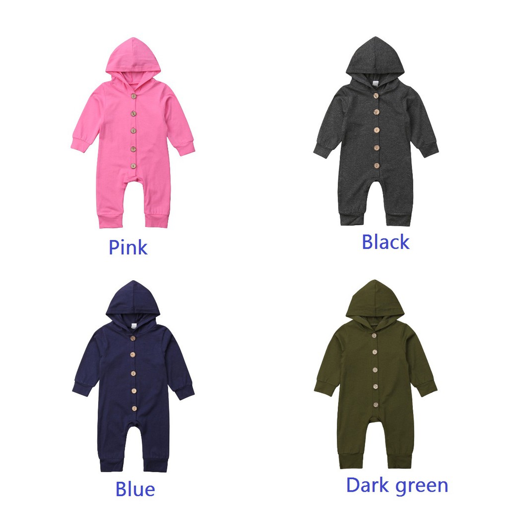 Bộ Áo Liền Quần Hoodie Dễ Thương Cho Trẻ Sơ Sinh