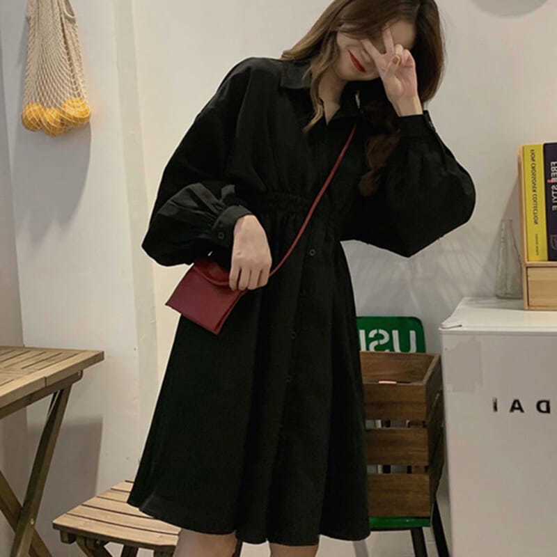 ✿Váy Sơ Mi✿Đầm Sơ Mi Dáng Dài Ôm Eo Thời Trang Xuân Hè 2022 Phong Cách Mới Cho Nữ