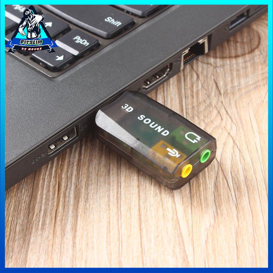 Bộ chuyển đổi âm thanh Card âm thanh Tai nghe USB 3D Loa ngoài Giắc cắm Micro Bộ điều hợp [8/25]