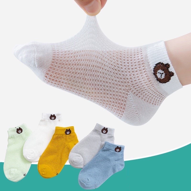 Set 5 Đôi Tất Gấu Cho Bé Sơ Sinh