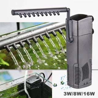 Bộ lọc hồ cá Bộ lọc bên trong chìm cho bể cá Vòi phun nước sinh học Cộng với bộ lọc công suất 3W / 8W / 16W