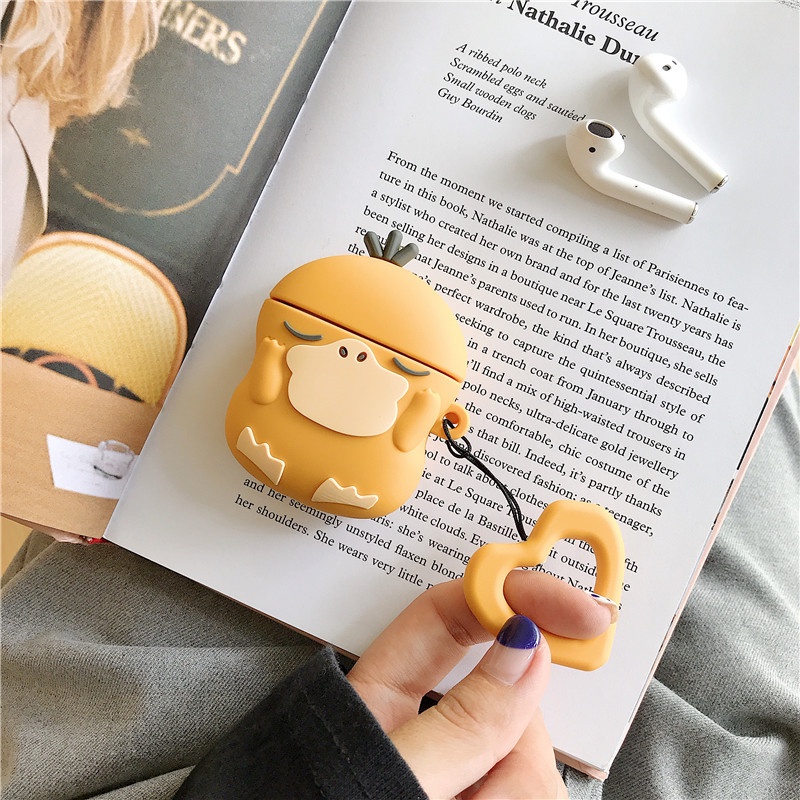 Case AirPods Vỏ Bọc Tai Nghe AirPods 1/2/Pro Vịt Vàng Pokemon Case Silicon Dẻo 3D - Minh An Saigon