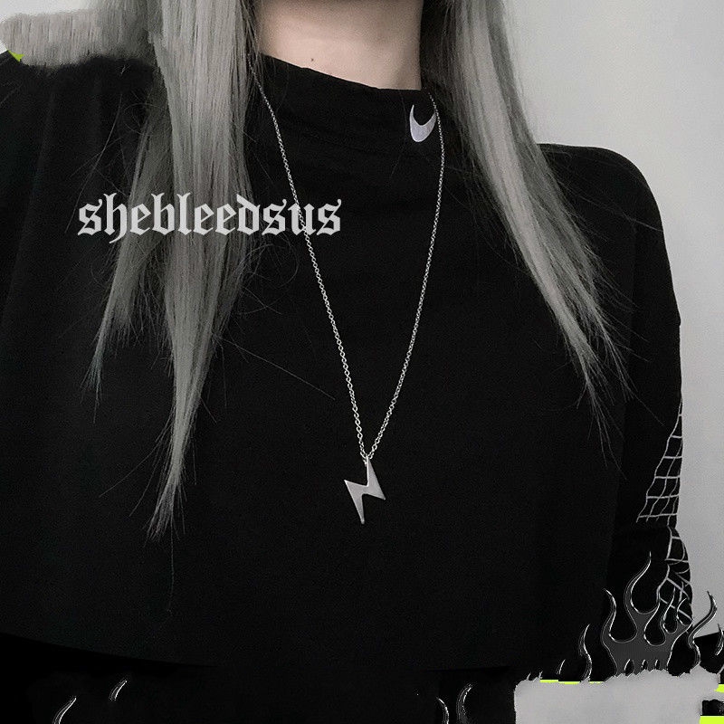 Vòng Cổ Gắn Mặt Hình Sấm Sét Cá Tính Phong Cách Retro