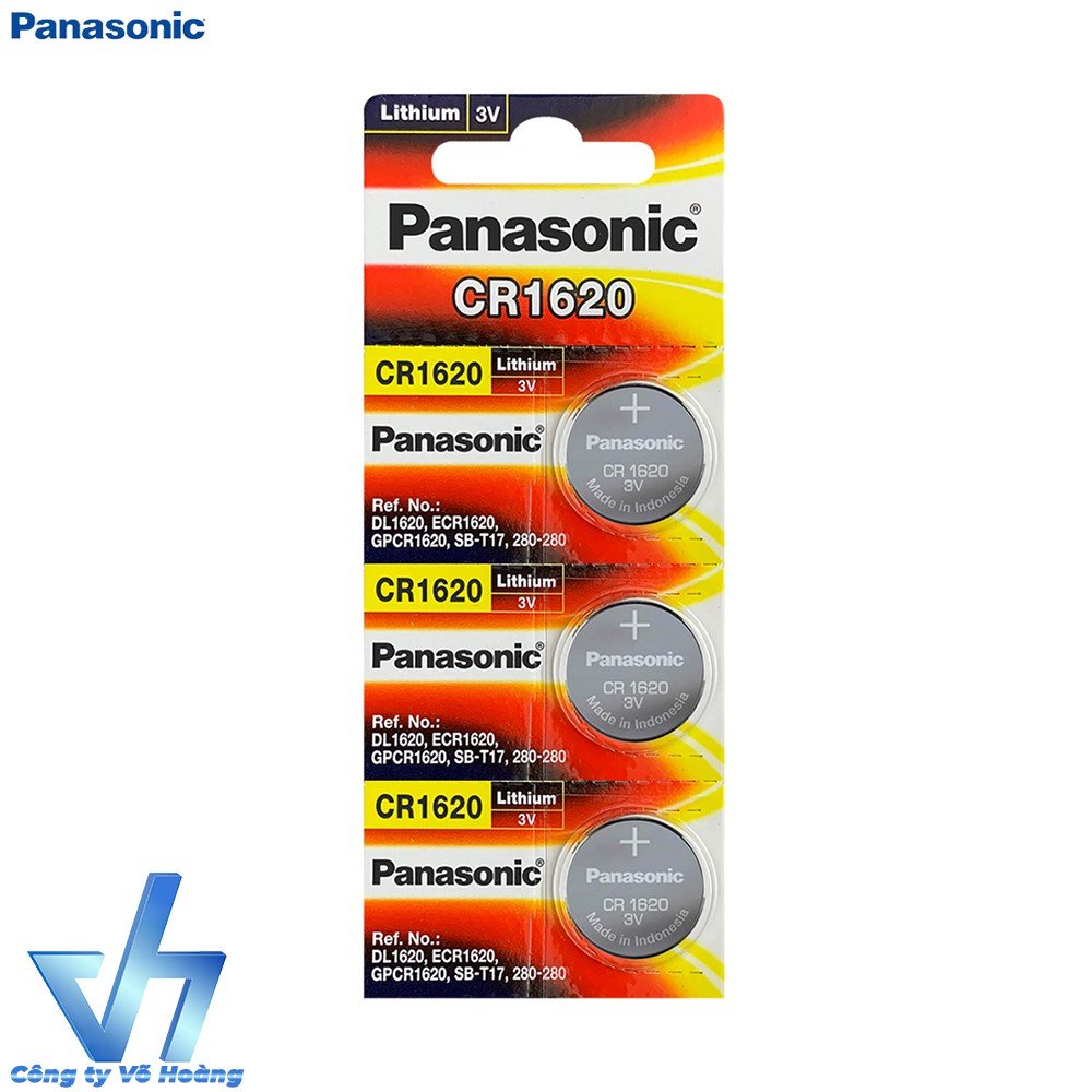 3 Pin Panasonic CR1620 Lithium 3V / DL1620 / ECR1620 / GPCR1620