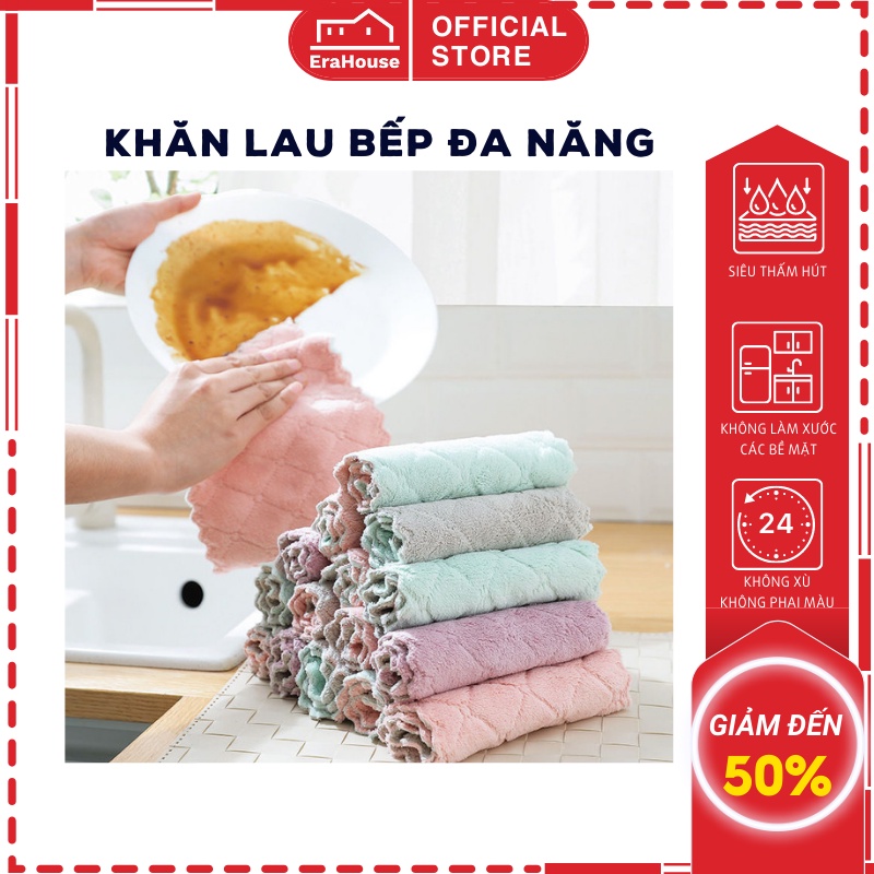 Khăn lau bếp EraHouse sử dụng làm khăn lau bếp đa năng, khăn lau ô tô lau kính chống bám hơi nước ERHK