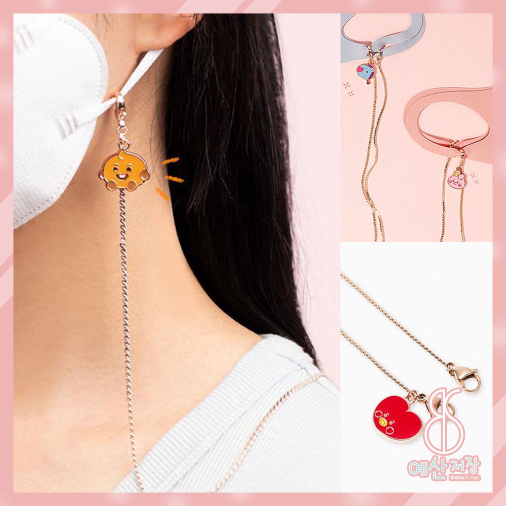 Khẩu Trang Kpop BTS BT21 Có Dây Đeo Kiểu Dáng Xinh Xắn KP962