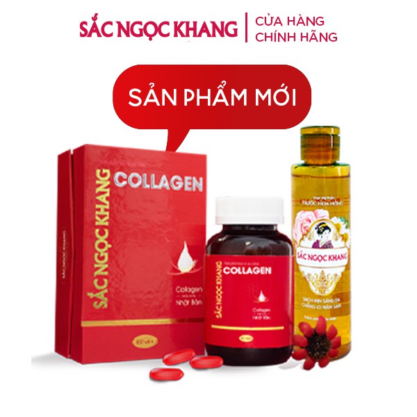 Combo COLLAGEN Sắc Ngọc Khang thế hệ mới (100% Collagen Nhật) + Nước Hoa Hồng Sắc Ngọc Khang 145ml