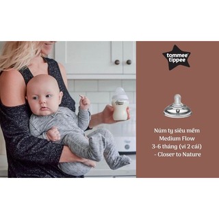 Núm ty Tommee Tippee 3-6 tháng vỉ 2 cái
