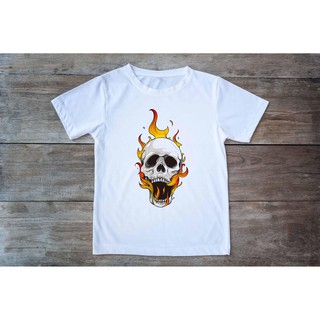 Áo thun in hình Skull cháy miệng