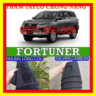 THẢM TAPLO TOYOTA FORTUNER 2021-2020-2019-2008-2016-2017 DA VÂN CARBON-NHUNG LÔNG CỪU