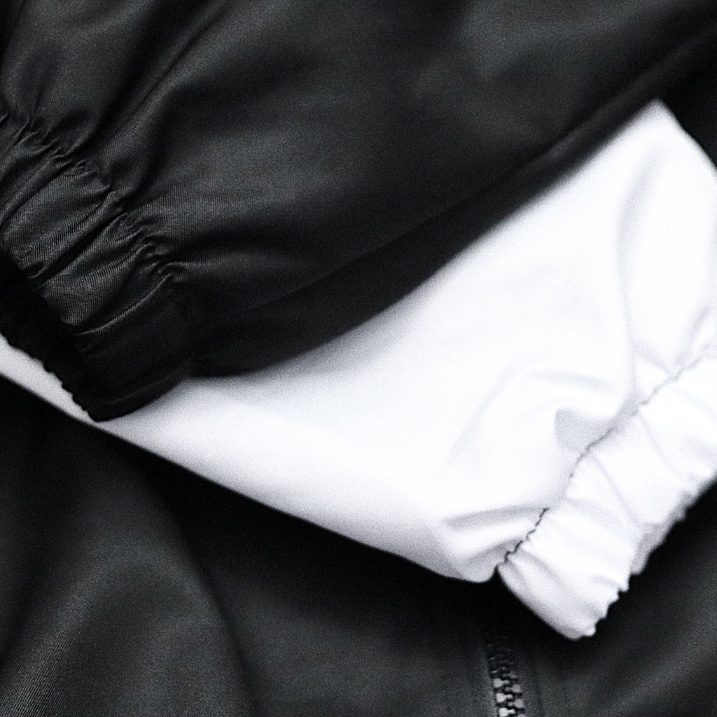 Áo Khoác Jacket Dù Unisex Form Rộng iGB Basic Trắng Đen Chéo iMA God Breaker