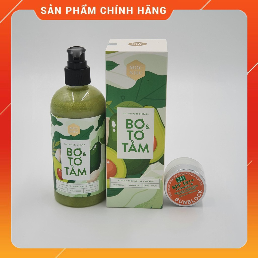 Dầu gội Dưỡng Tóc Nhuộm & Tóc Hư Tổn Nặng Bơ Tơ Tằm Mộc Nhu 300ml ⚡️Combo Hấp Dẫn⚡️