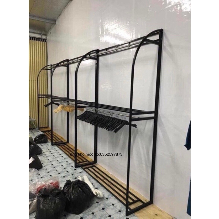 Kệ treo quần áo-giá cánh buồm 2 tầng giúp tiết kiệm diện tích-kích thước 2m3x1m5x50cm