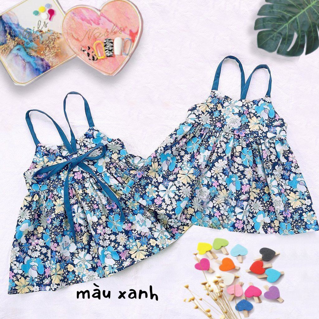 Váy bé gái hai dây hoa nhí AM732 - đầm bé gái siêu mát TTR213