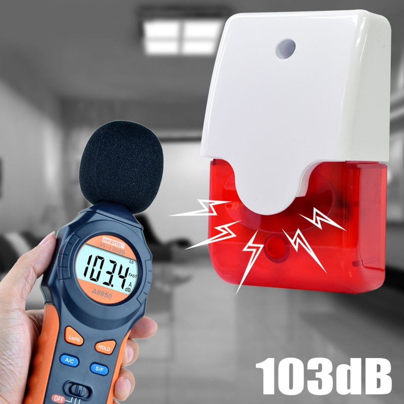 Chuông Báo Động Có Dây Đa Năng 12V 103dB Màu Đỏ Chuyên Dụng Cho Gia Đình