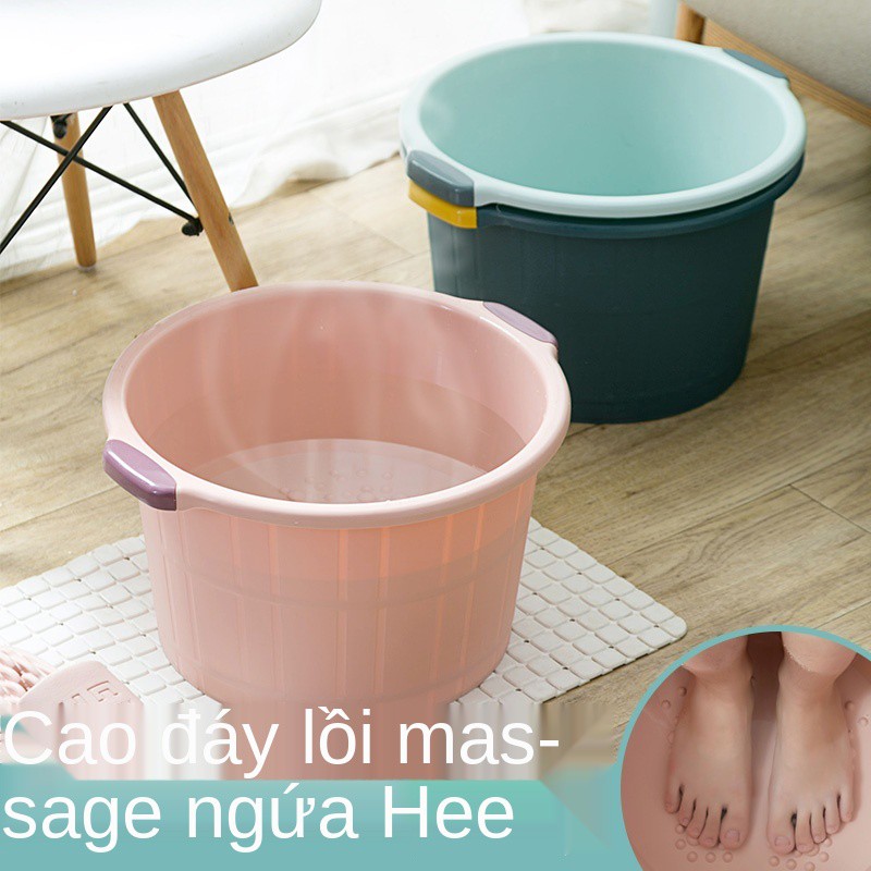 Xô ngâm chân gia đình cao hơn bê tông nhựa ngâm chân massage chân dày tạo tác giữ nhiệt và sức khỏe xô sâu lớn
