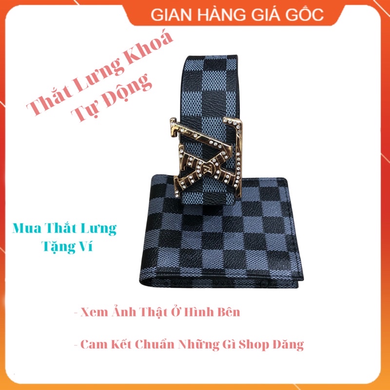 Mua Thắt Lưng LV Karo Xanh Tặng Kèm Ví Da Karo Xanh Cao Cấp