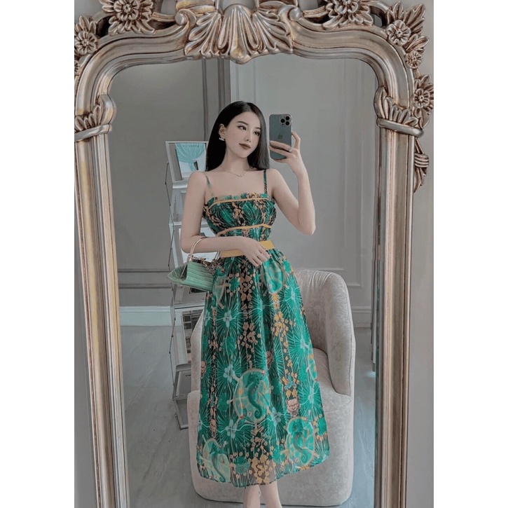 (Free Ship) SIÊU PHẨM | ĐẦM VOAN HAI DÂY CÓ ĐAI EO PHỐI HOA XINH CÀNG THÊM XINH UP Shop VLTN