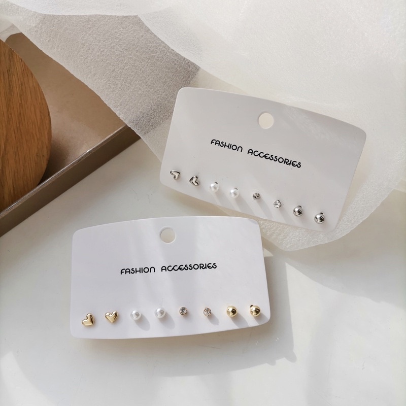 Set 4 đôi bông tai nụ xinh xắn bạc 925
