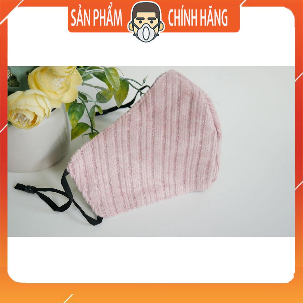 Khẩu trang sọc lông dạng nỉ êm mịn thời trang có kim tuyến thoáng mát