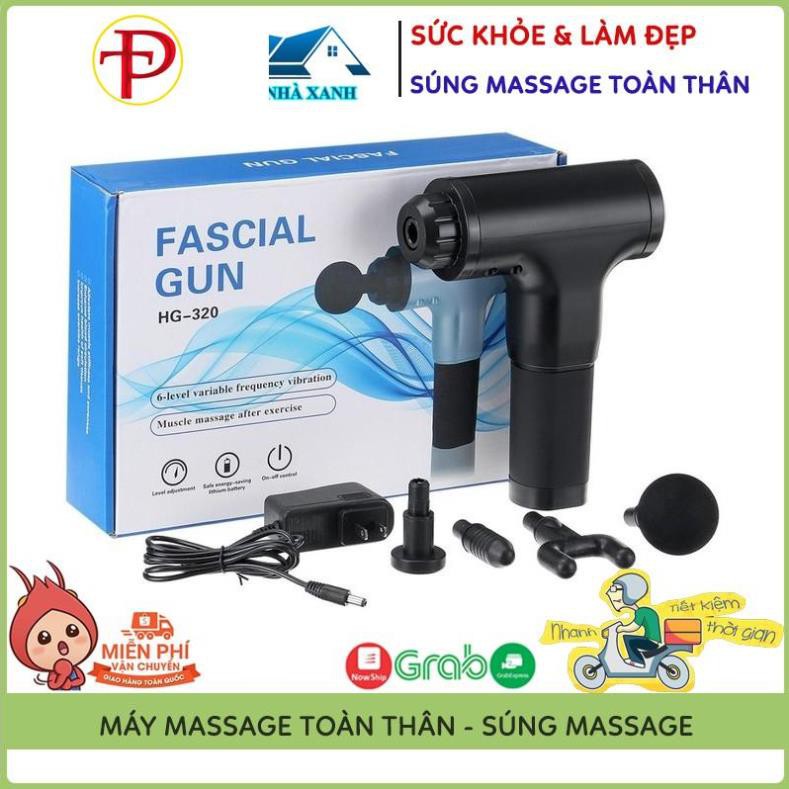 👑Ông Vua Bán Sỉ👑 Súng Massage Toàn Thân 4 Đầu 6 Chế Độ Fascial - Giảm Đau Mỏi Vai Gáy, Giãn Cơ Sau Tập