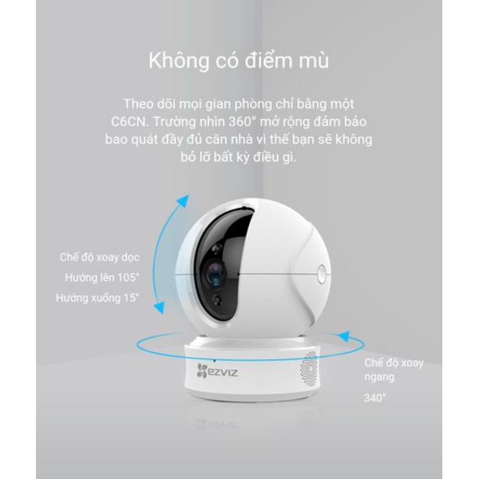 Camera không dây Wifi EZVIZ C6CN 720P (CS-CV246 720P) - Hàng Chính Hãng