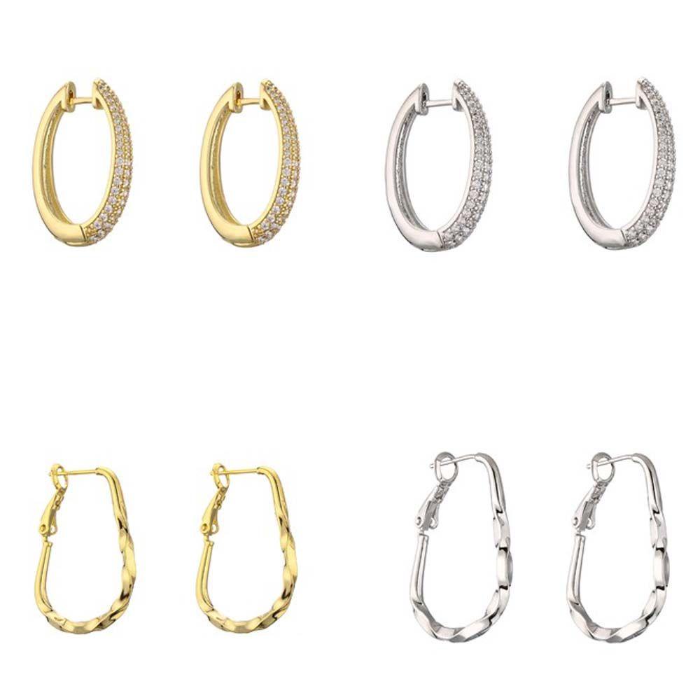 Bông Tai Tròn VANES1 Thiết Kế Đơn Giản Phong Cách Hip Hop Thời Trang Cho Nữ