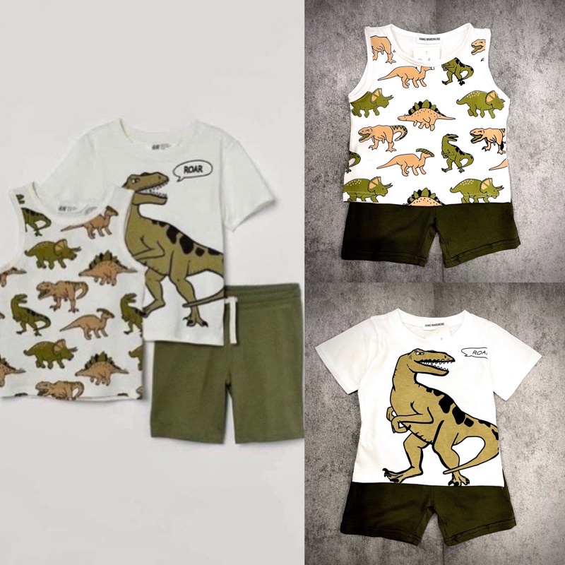 Bộ short khủng long 3ct bé trai-MS125