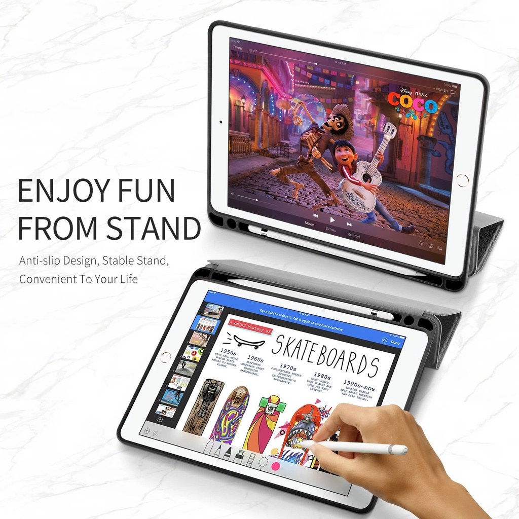Bao da DUX DUCIS cho iPad Air 3/ Pro 10.5 inch - Mặt lưng TPU mềm, Có ngăn đựng bút